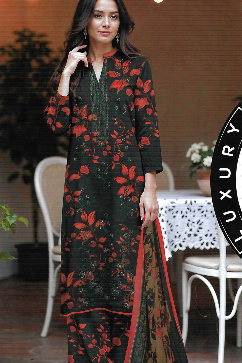 Printed Sequence Lawn Suit 3 Piece