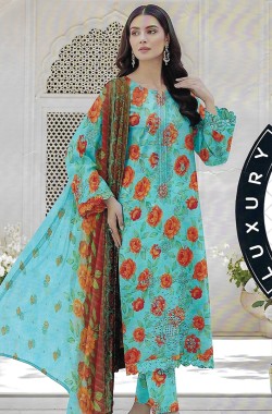 Printed Sequence Lawn Suit 3 Piece
