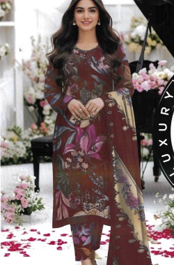 Printed Sequence Lawn Suit 3 Piece