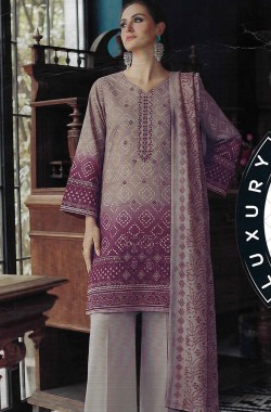 Printed Sequence Lawn Suit 3 Piece