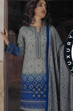 Printed Sequence Lawn Suit 3 Piece