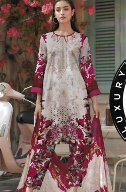 Printed Sequence Lawn Suit 3 Piece