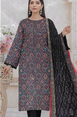 Printed Sequence Lawn Suit 3 Piece