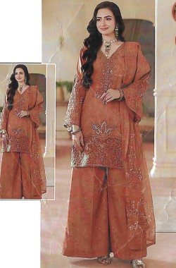 Printed Sequence Lawn Suit 3 Piece