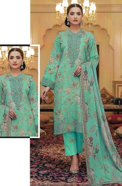 Printed Sequence Lawn Suit 3 Piece