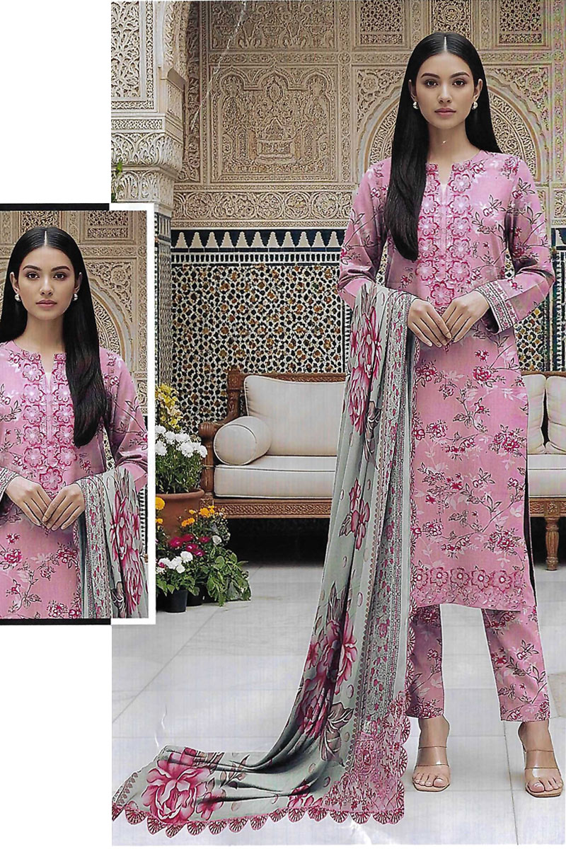 Printed Sequence Lawn Suit 3 Piece