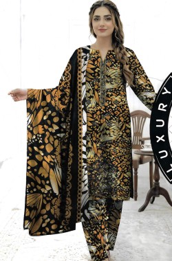Printed Sequence Lawn Suit 3 Piece