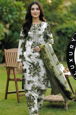 Printed Sequence Lawn Suit 3 Piece