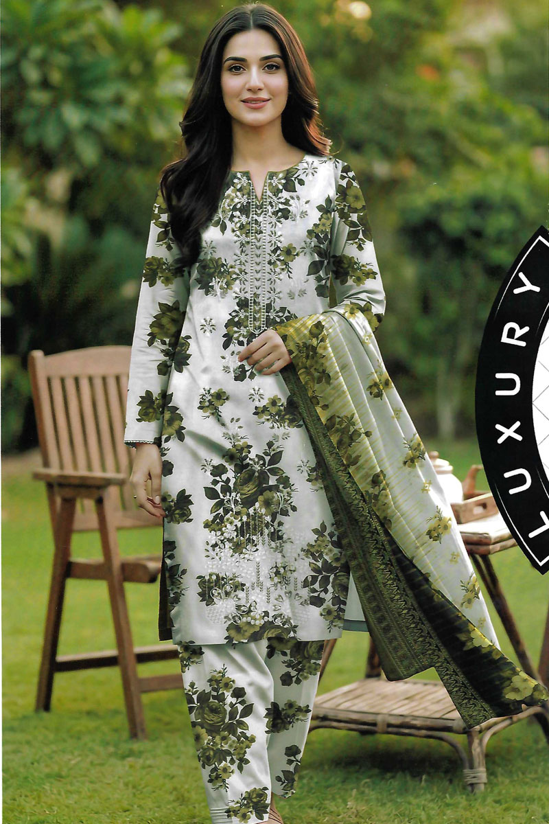 Printed Sequence Lawn Suit 3 Piece