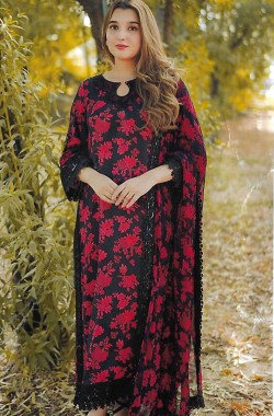 Printed Sequence Lawn Suit 3 Piece