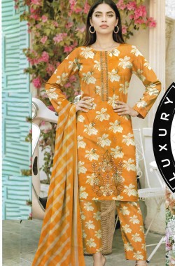 Printed Sequence Lawn Suit 3 Piece