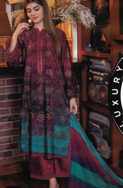 Printed Sequence Lawn Suit 3 Piece