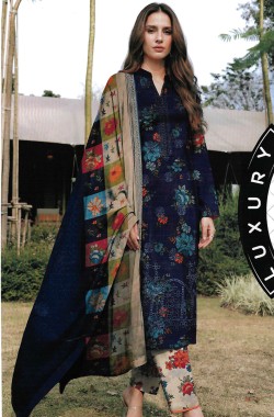 Printed Sequence Lawn Suit 3 Piece