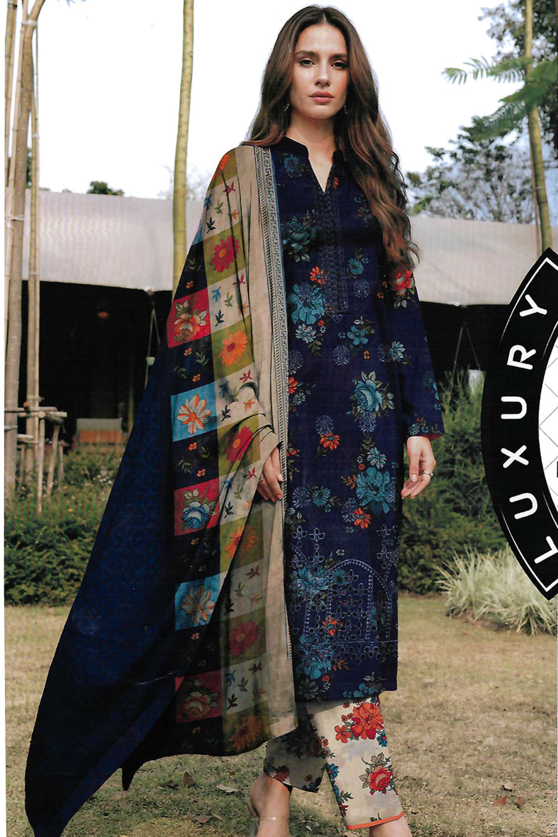 Printed Sequence Lawn Suit 3 Piece