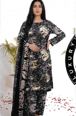 Printed Sequence Lawn Suit 3 Piece