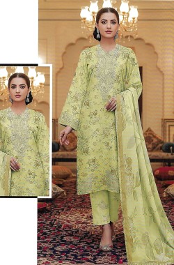Printed Sequence Lawn Suit 3 Piece