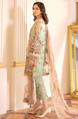 Baroque Green Soft Net Embroidery Formal Collection 3pc