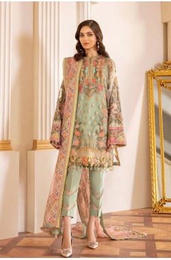 Baroque Green Soft Net Embroidery Formal Collection 3pc