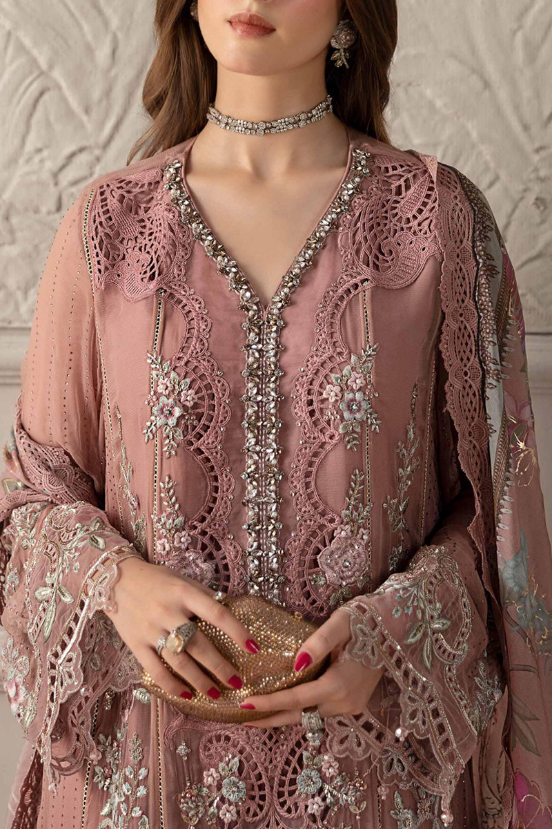 Embroidered Chiffon 3 Piece Suit